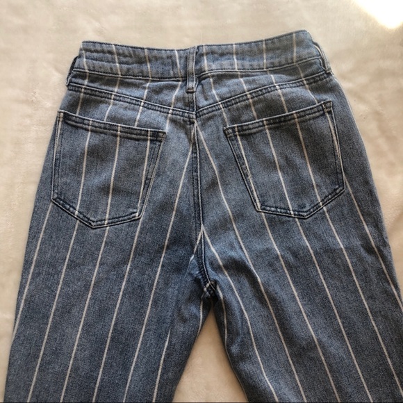 PacSun High-Rise White Striped Mom Jean Size 25 - Picture 7 of 12
